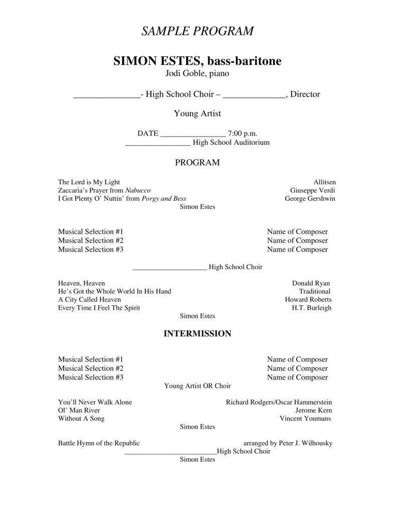 sample violin recital program samples